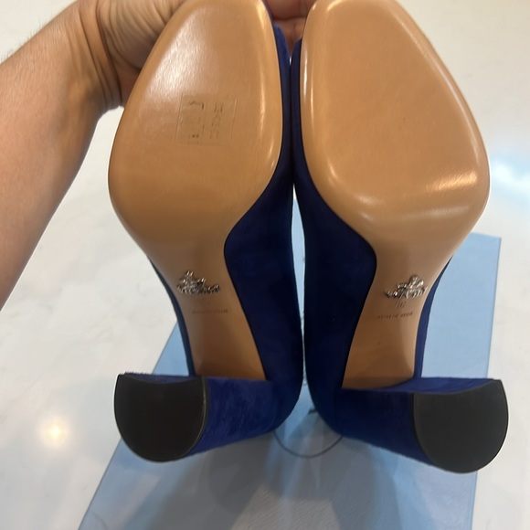 Prada blue suede peep toe excellent condition don't think they were worn size 38 - Picture 6 of 8